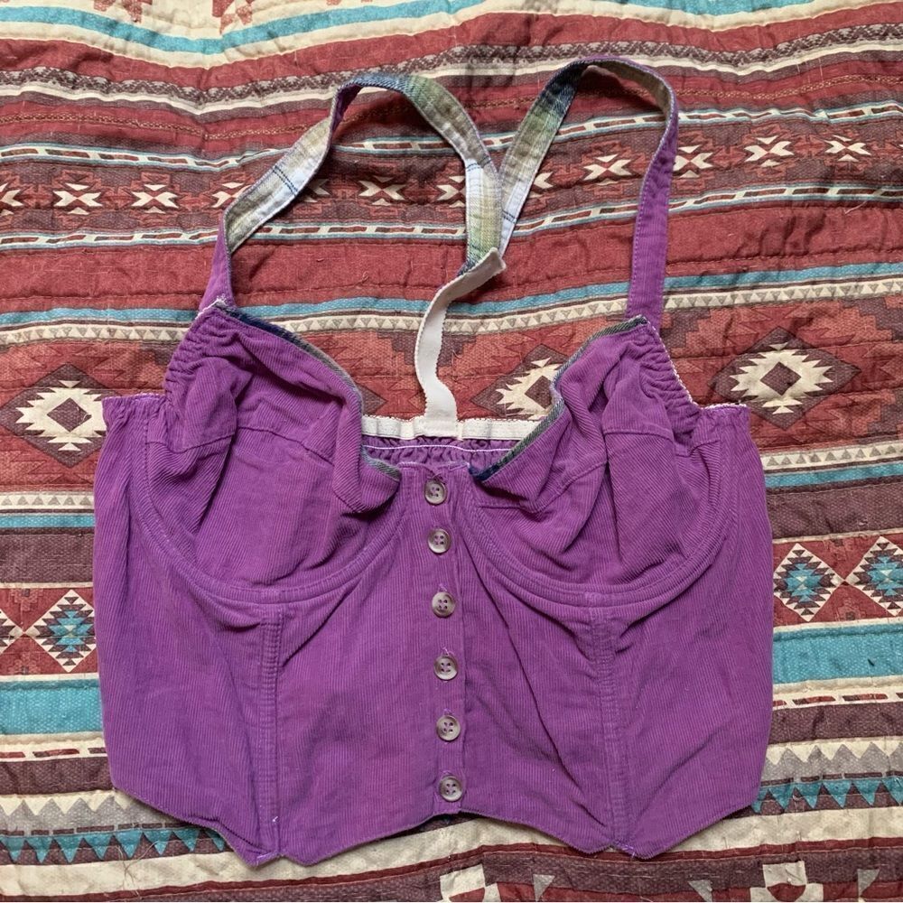 Vintage Corduroy Corset Top Medium